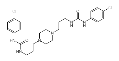 N,N-(1,4-Piperazinediyldi-3,1-propanediyl)bis(N-(4-chlorophenyl)urea) structure