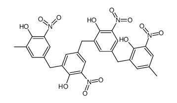 4-<2-Hydroxy-5-(2-hydroxy-5-methyl-3-nitro>benzyl-2-<(4-hydroxy-3-methyl-5-nitro)benzyl>-6-nitrophenol Structure