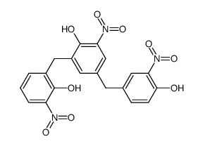 2-(2-Hydroxy-3-nitrobenzyl)-4-(4-hydroxy-3-nitrobenzyl)-6-nitrophenol Structure