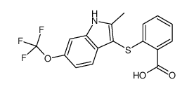 2-[[2-methyl-6-(trifluoromethoxy)-1H-indol-3-yl]sulfanyl]benzoic acid结构式