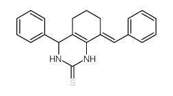 (8E)-8-benzylidene-4-phenyl-1,3,4,5,6,7-hexahydroquinazoline-2-thione结构式