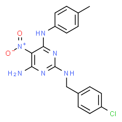 N~2~-(4-chlorobenzyl)-N~4~-(4-methylphenyl)-5-nitropyrimidine-2,4,6-triamine Structure