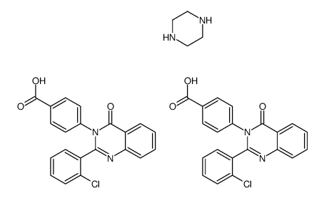 4-[2-(2-chlorophenyl)-4-oxoquinazolin-3-yl]benzoic acid,piperazine Structure