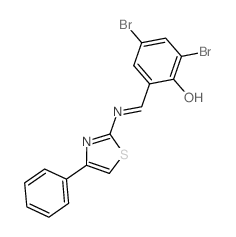 Phenol,2,4-dibromo-6-[[(4-phenyl-2-thiazolyl)imino]methyl]- picture