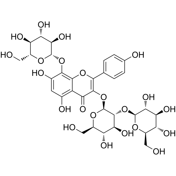 草质素-3-槐二糖-8-葡萄糖苷结构式