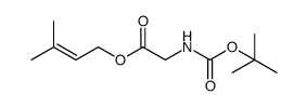 Glycine, N-[(1,1-dimethylethoxy)carbonyl]-, 3-methyl-2-buten-1-yl ester Structure