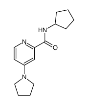 N-cyclopentyl-4-(pyrrolidin-1-yl)picolinamide结构式