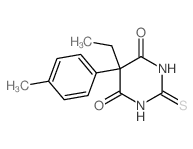 4,6(1H,5H)-Pyrimidinedione,5-ethyldihydro-5-(4-methylphenyl)-2-thioxo-结构式