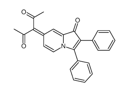 3-(1-oxo-2,3-diphenylindolizin-7-ylidene)pentane-2,4-dione结构式