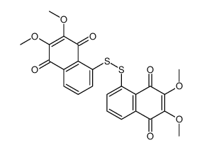 5-[(6,7-dimethoxy-5,8-dioxonaphthalen-1-yl)disulfanyl]-2,3-dimethoxynaphthalene-1,4-dione结构式