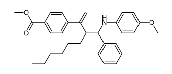 N-p-methoxyphenyl-2-(1-hexyl)-3-(p-methoxycarbonylphenyl)-1-phenyl-3-butenamine Structure