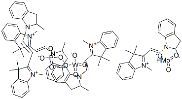 3H-Indolium, 2-[2-(2,3-dihydro-2-methyl-1H-indol-1-yl)ethenyl]-1,3,3-trimethyl-, molybdatetungstatephosphate Structure