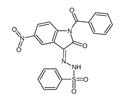 N-[(1-benzoyl-5-nitro-2-oxoindol-3-ylidene)amino]benzenesulfonamide结构式