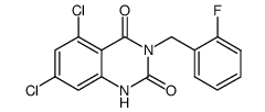 5,7-dichloro-3-(2-fluoro-benzyl)-1H-quinazoline-2,4-dione Structure