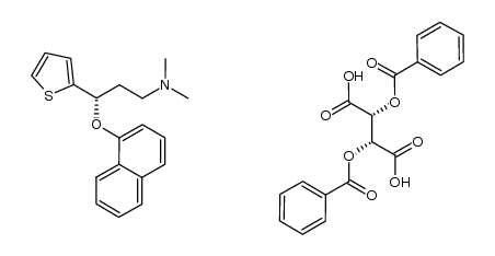 (S)-(+)-N,N-dimethyl-3-(1-naphthalenyloxy)-3-(2-thienyl)propanamine di-p-benzoyl-(L)-tartrate结构式