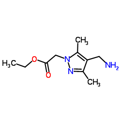 Ethyl [4-(aminomethyl)-3,5-dimethyl-1H-pyrazol-1-yl]acetate结构式