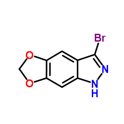 3-Bromo-1H-[1,3]dioxolo[4,5-f]indazole结构式