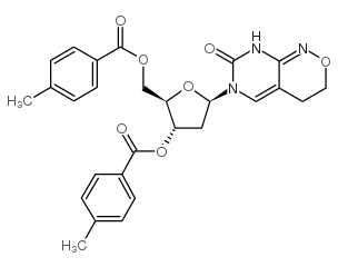 6-(3,5-DI-O-(P-TOLUOYL)-BETA-D-2-DEOXYRIBOFURANOSYL)-3,4-DIHYDRO-8H-PYRIMIDO[4,5-C][1,2]OXAZIN-7-ONE结构式