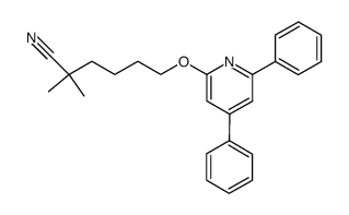 2,2-dimethyl-6-[(4,6-diphenyl-pyridin-2-yl)oxy]hexanonitrile结构式