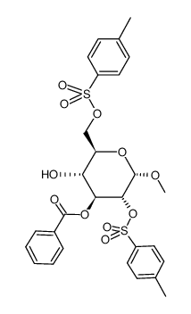 .alpha.-D-Glucopyranoside, methyl, 3-benzoate 2,6-bis(4-methylbenzenesulfonate) structure