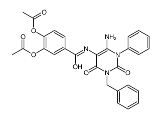 Benzamide,3,4-bis(acetyloxy)-N-[6-amino-1,2,3,4-tetrahydro-2,4-dioxo-1-phenyl-3-(phenylmethyl)-5-pyrimidinyl]-结构式