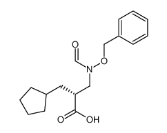 (2R)-3-cyclopentyl-2-({formyl[(phenylmethyl)oxy]amino}methyl)propanoic acid Structure