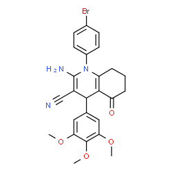 2-amino-1-(4-bromophenyl)-5-oxo-4-(3,4,5-trimethoxyphenyl)-1,4,5,6,7,8-hexahydro-3-quinolinecarbonitrile Structure