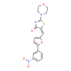 (E)-2-morpholino-5-((5-(3-nitrophenyl)furan-2-yl)methylene)thiazol-4(5H)-one结构式