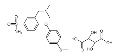 3-[(DIMETHYLAMINO)METHYL]-4-[4-(METHYLSULFANYL)PHENOXY]BENZENE-1-SULFONAMIDE L-TARTARATE (1:1) Structure