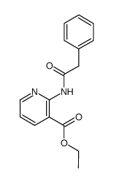 ethyl 2-amido-(N-phenylacetyl)nicotinate结构式