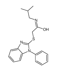 N-(2-methylpropyl)-2-(1-phenylbenzimidazol-2-yl)sulfanylacetamide结构式