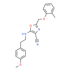 5-{[2-(4-Methoxyphenyl)ethyl]amino}-2-[(2-methylphenoxy)methyl]-1,3-oxazole-4-carbonitrile结构式