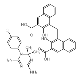 4-[(3-carboxy-2-hydroxynaphthalen-1-yl)methyl]-3-hydroxynaphthalene-2-carboxylic acid,1-(4-chlorophenyl)-6,6-dimethyl-1,3,5-triazine-2,4-diamine Structure