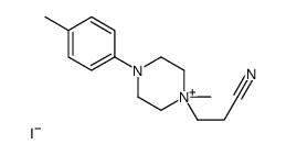 3-[1-methyl-4-(4-methylphenyl)piperazin-1-ium-1-yl]propanenitrile,iodide Structure