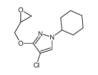 4-chloro-1-cyclohexyl-3-(oxiran-2-ylmethoxy)pyrazole结构式