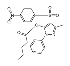 [5-methyl-4-(4-nitrophenyl)sulfonyl-2-phenylpyrazol-3-yl] pentanoate结构式