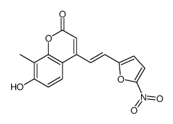 7-hydroxy-8-methyl-4-[(E)-2-(5-nitrofuran-2-yl)ethenyl]chromen-2-one结构式