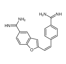 2-[(E)-2-(4-carbamimidoylphenyl)ethenyl]-1-benzofuran-5-carboximidamide Structure