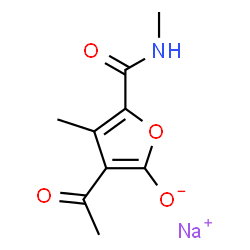 sodium 4-acetyl-5-hydroxy-N,3-dimethylfuran-2-carboxamidate structure