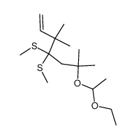 (6-(1-ethoxyethoxy)-3,3,6-trimethylhept-1-ene-4,4-diyl)bis(methylsulfane) Structure