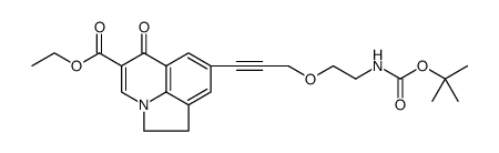 6H-Pyrrolo[3,2,1-ij]quinoline-5-carboxylic acid, 8-[3-[2-[[(1,1-dimethylethoxy)carbonyl]amino]ethoxy]-1-propyn-1-yl]-1,2-dihydro-6-oxo-, ethyl ester Structure