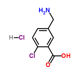 Benzoic acid, 5-(aminomethyl)-2-chloro结构式