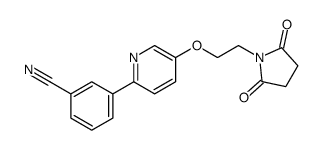 3-[5-[2-(2,5-dioxopyrrolidin-1-yl)ethoxy]pyridin-2-yl]benzonitrile Structure