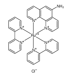 Ruthenium(2+), bis(2,2'-bipyridine-κN1,κN1')(1,10-phenanthrolin-5-amine-κN1,κN10)-, dichloride , (OC-6-31) Structure