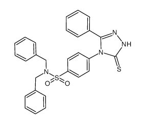 N,N-dibenzyl-4-(5-phenyl-3-thio-2,4-dihydro-3H-1,2,4-triazol-4-yl)benzenesulfonamide Structure