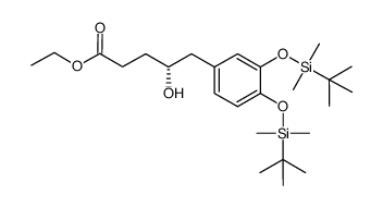 (γR)- 3,4-Bis[[(1,1-dimethylethyl)dimethylsilyl]oxy]-γ-hydroxybenzenepentanoic Acid Ethyl Ester结构式