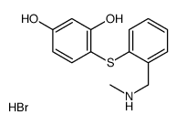 4-[2-(methylaminomethyl)phenyl]sulfanylbenzene-1,3-diol,hydrobromide Structure