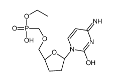 [(2S,5R)-5-(4-amino-2-oxopyrimidin-1-yl)oxolan-2-yl]methoxymethyl-ethoxyphosphinic acid结构式