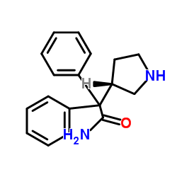 (S)-alpha,alpha-二苯-3-吡咯烷乙酰胺结构式