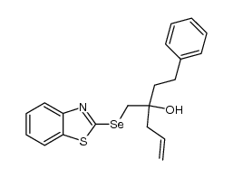 2-[2-hydroxy-2-(2-phenylethyl)-4-pentenylseleno]benzothiazole结构式